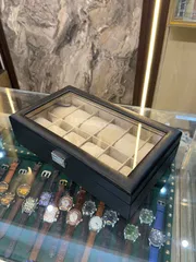 12 Slots Leather Watch Organizer Box (Black-Cream)_img_2