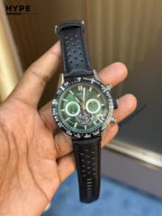 Tag Quartz Chronograph Leather Belt (Green)_img_0