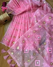 Half Silk Jamdani Print Saree_img_0