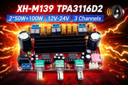 XH-M139 TPA3116D2 2.1 Channel Sub-Woofer Amplifier1 2x50W + 1x100W DC12V-24V 10A SMPS_img_0