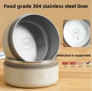 4 Pcs Round Lunch Box Set with Insulated Carry Bag | Leakproof BPA Free Food Container for Office & Travel Inva gadget_img_1