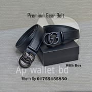 Gucci Premium Quality Leather Gear Buckle Belt With Box_img_0