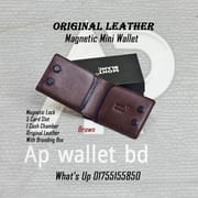 Magnetic Mini Wallet Original Leather With Box_img_4