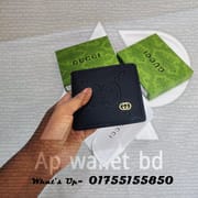 Premium  Gucci Embossed Short Black wallet with OG Box & Dust bag_img_1