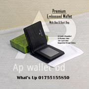 Gucci Embossed Premium Short Black wallet with OG Box & Dust bag_img_2
