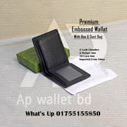 Gucci Embossed Premium Short Black wallet with OG Box & Dust bag_img_3