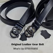 Gucci Premium Original Leather Gear Buckle Belt With Box_img_0