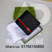 Gucci Embossed Premium Short Black wallet with OG Box & Dust bag_img_1