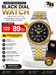 Luxury Gold & Silver Black Dial Watch – Premium Edition_img_0