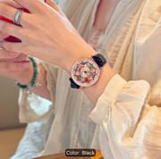 Elegant Rotatable Crystal Floral Women’s Watch – Black Strap (Copy)_img_2