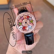 Elegant Rotatable Crystal Floral Women’s Watch – Black Strap (Copy)_img_4