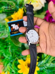Classic White Dial Leather Strap Watch_img_2