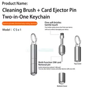 Mobile Phone SIM Card Ejector Tool Earphone Cleaning Pen High End Portable Keychain for Bluetooth Earphones and Earpiece Compartments_img_1