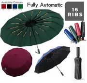 BMW Auto Open Close Umbrella 16 x 4 Ribs Fully Automatic Strong Wind Resistant Folding Umbrella_img_0