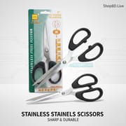 6 Inch Stainless Steel Scissors for General & Lab Use – Sharp Straight SS Scissors with Black Finish | Price in BD_img_0