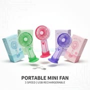 Mini Portable Fan with Phone Stand & Spray – USB Rechargeable, 3 Speed, 5V | Model TX265 | Price in BD_img_0