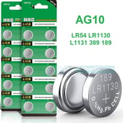 10pcs AG10 watch Battery 1.55V LR54 LR1130 L1131 389 189 Alkaline Batteries Button Cell Coin_img_0