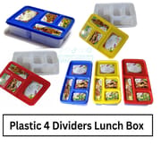 Plastic 4G Dividers Corporate Lunch Box –  Compartment Office Economy Tiffin Lunch Box | Food Grade, Portable & Durable | Price in BD_img_0