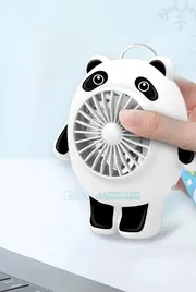 Panda Mini USB Fan Keychain – Cute Cartoon Portable Handheld Fan for Students | Price in BD_img_1