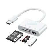Multi-Port Type C Adapter TF CF SD Memory Card Reader USB C Card Adapter For OTG Writer Compact Flash Type C OTG Converter with Card Slots External U-Drive Support_img_0
