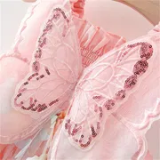 Baby Girl Butterfly Wings Fairy Sleeveless Pleated Lace Summer Dress (6 months to 3 years)_img_11