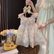 Kids Girls Big Bow Chiffon Floral Princess Dress (2 to 7 years)_img_2