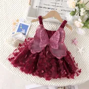 Baby Girl Butterfly Wings Fairy Sleeveless Pleated Lace Summer Dress (6 months to 3 years)_img_6