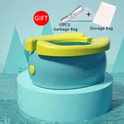 Baby Foldable Travel Potty Seat with 10PCS Garbage Bags & Storage Bag | Portable Toddler Toilet_img_6