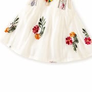 Baby Girl Summer Elegant Floral Embroidered Romper Sleeveless Party Dress (0 to 18 months) with Necklace_img_4
