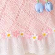 Baby Girls Floral Lace Romper Dress with 3D Flower Applique & Embroidered Hem (0 to 3 years) for yours BABUU_img_8