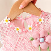 Baby Girls Floral Lace Romper Dress with 3D Flower Applique & Embroidered Hem (0 to 3 years) for yours BABUU_img_5