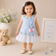 Baby Girls Floral Lace Romper Dress with 3D Flower Applique & Embroidered Hem (0 to 3 years) for yours BABUU_img_1