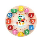 Kids Wooden Educational Clock Toy with Number Shapes - Learning Time, Shapes & Colors Montessori Toy_img_8