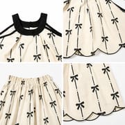 Kids Girls Elegant Bow Print Sleeveless Summer Top & Wide Leg Pants Dress Set (1 to 6 years)_img_2