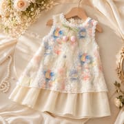 Kids Girls Elegant Sleeveless Pastel Floral Lace Princess Party Dress (1 to 6 years) for yours BABUU_img_1