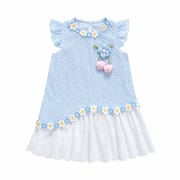 Kids Girls Elegant Summer Blue Lace Floral Party Dress (1 to 6 years) for yours BABUU_img_1