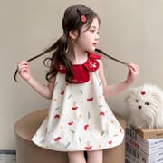 Kids Girls Mushroom Print Red Collar Balloon Dress (1 to 6 year) for your BABUU_img_0