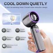 Kids Portable Folding Mini Handheld Rechargeable Trending Turbo Fan With LED Display & Long Battery Life_img_1