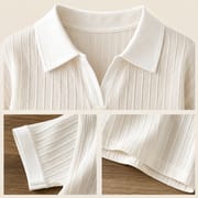 Kids Summer Polo Collar Ribbed Clothing Set for Boys & Girls – Soft Short Sleeve Top & Shorts Set (6 months to 6 years)_img_3