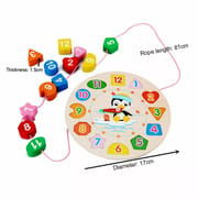 Kids Wooden Educational Clock Toy with Number Shapes - Learning Time, Shapes & Colors Montessori Toy_img_7