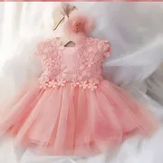 Baby Girls Soft Tulle Princess Floral Party Dress (3 to 36 months)_img_0