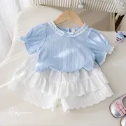 Baby Girls Princess Blue Top with White Lace Skirt Dress (6 months to 6 years)_img_0