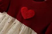 Baby Girl Flying Sleeves Red Heart Tulle Summer Princess Dress (6 months to 3 years)_img_2