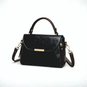 Vintage Textured Leather Crossbody Satchel for Women._img_1
