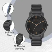 TIMEX Black Dial Stainless Steel Analog Watch_img_6