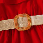 Kids Girls Red Ruffle Party Dress with Belt (3 to 8 years)_img_4