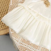 Baby Girl Elegant Sleeveless White Princess Floral Jacquard Summer Party Dress (0 to 18 months)_img_7