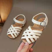 Kids Girls Cross Strap Summer Beach Leather Sandals (1.5 to 5 years)_img_4