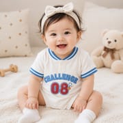 Baby summer CHALLENGE'08 White & Blue Cotton Romper Dress (0 to 18 months)_img_2