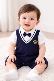 Baby Summer Cotton Bow Tie Romper Dress Only (0 to 18 months)_img_1